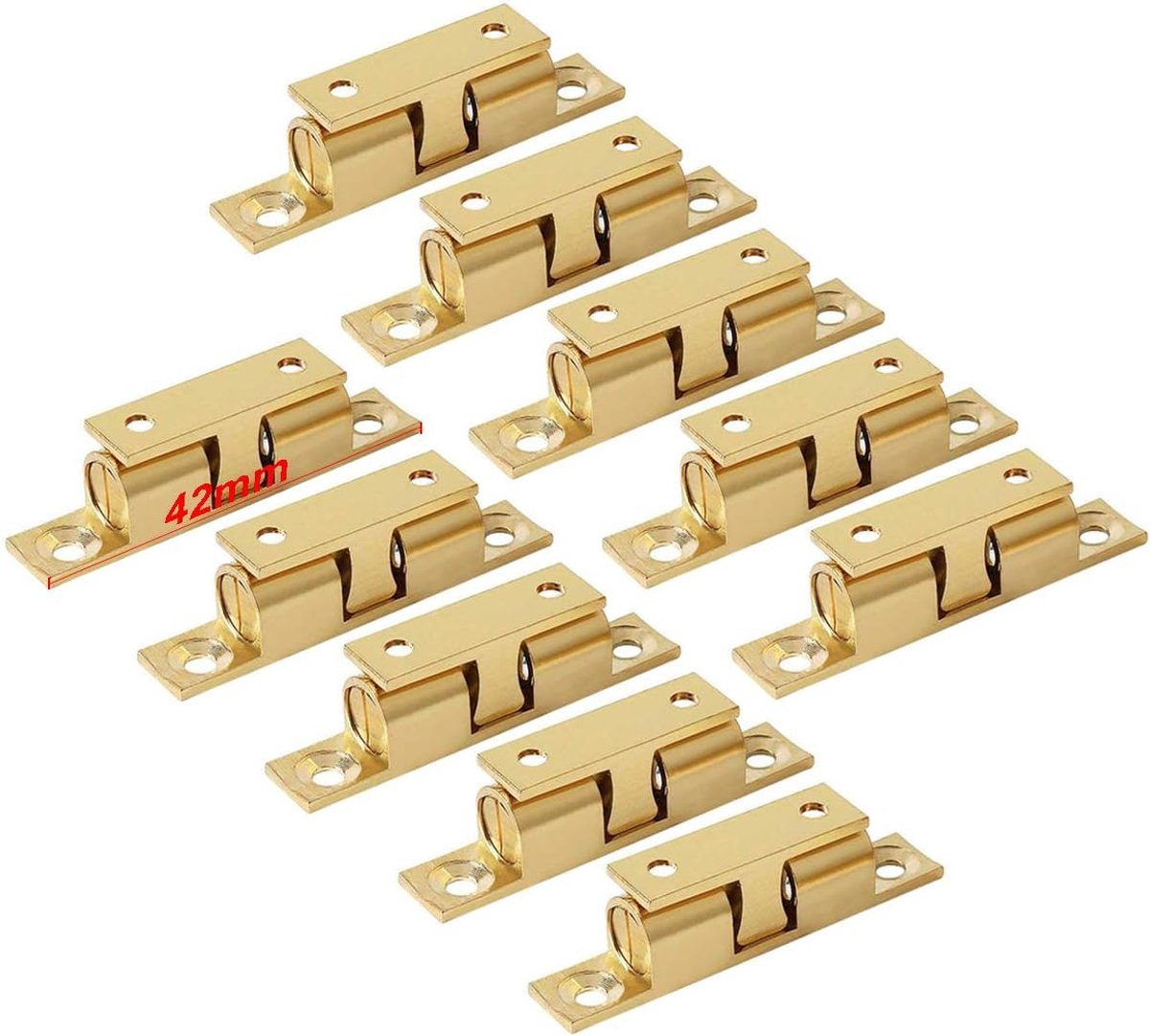Deur Dubbele Bal Spanning Vergrendelingen 42mm voor Kabinet Keuken Badkamer Kasten Kleerkasten Rolvergrendelingen Stille Sloten Stopper (10 PCS)