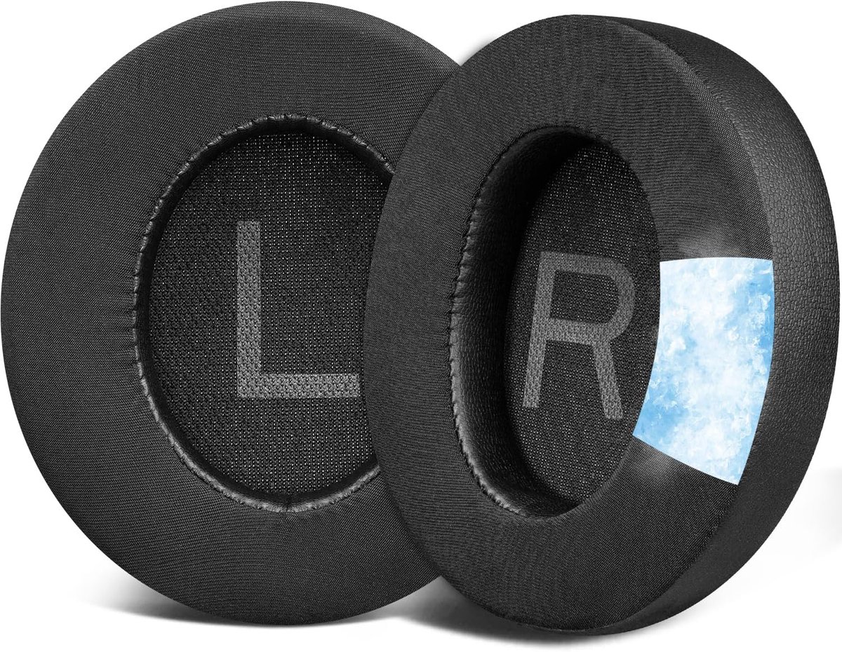 Oorkussens Vervanging voor Anker Soundcore Space Q45 Hoofdtelefoon, Earpads en Cushions met IJs Zijde Stof, Schuim met Hoge Dichtheid voor Geluidsisolatie - Zwart
