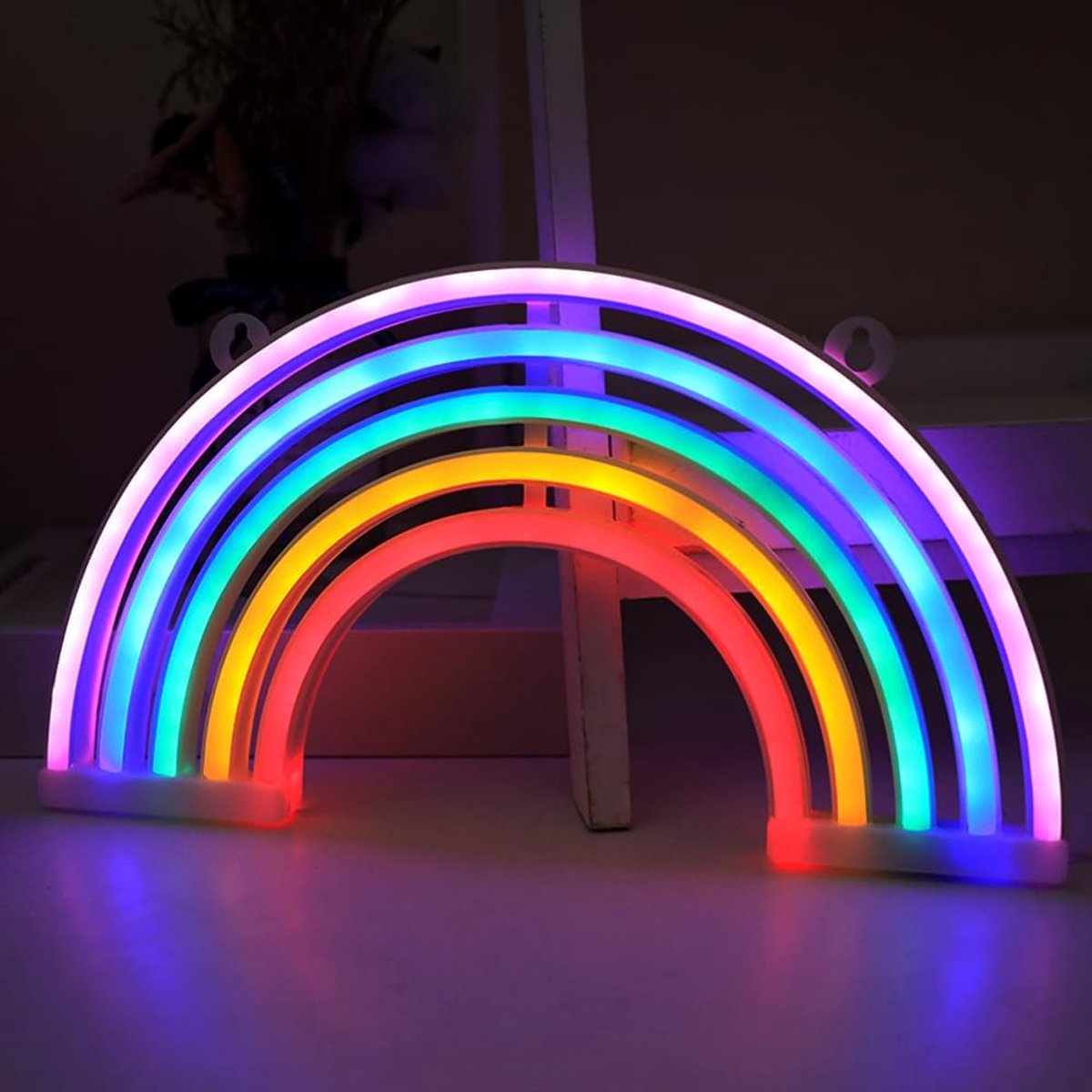 Regenboog-led-neonborden, regenboog-led-neonborden, regenboog-neonborden, regenboog-neonborden, regenboog-nachtlampje, voor slaapkamer, kinderkamer, feestgeschenken