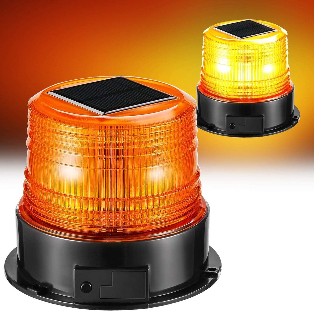 12-24 V LED rondomlamp batterij geel waarschuwingslicht auto met magnetische voet voor aanhanger caravan SUV - 4 verschillende modi