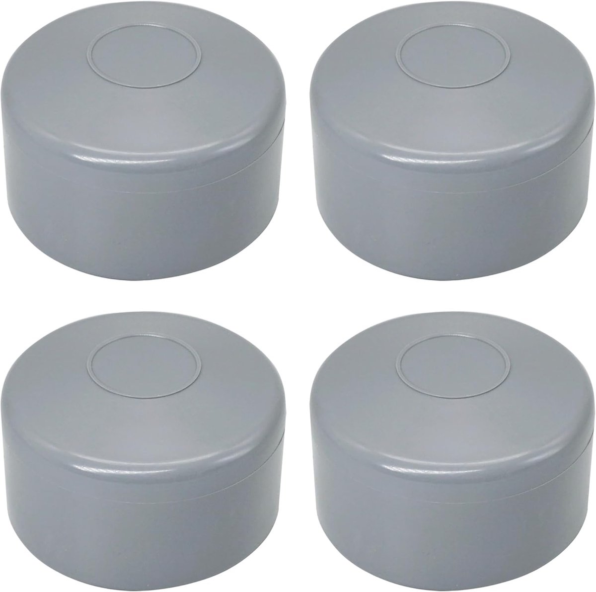 (4 stuks) Hekpaaldoppen, rond, 60 mm, grijze kunststof doppen voor ronde hekpalen, omheiningspaalafdekkingen, raamgrijs RAL 7040 kleur