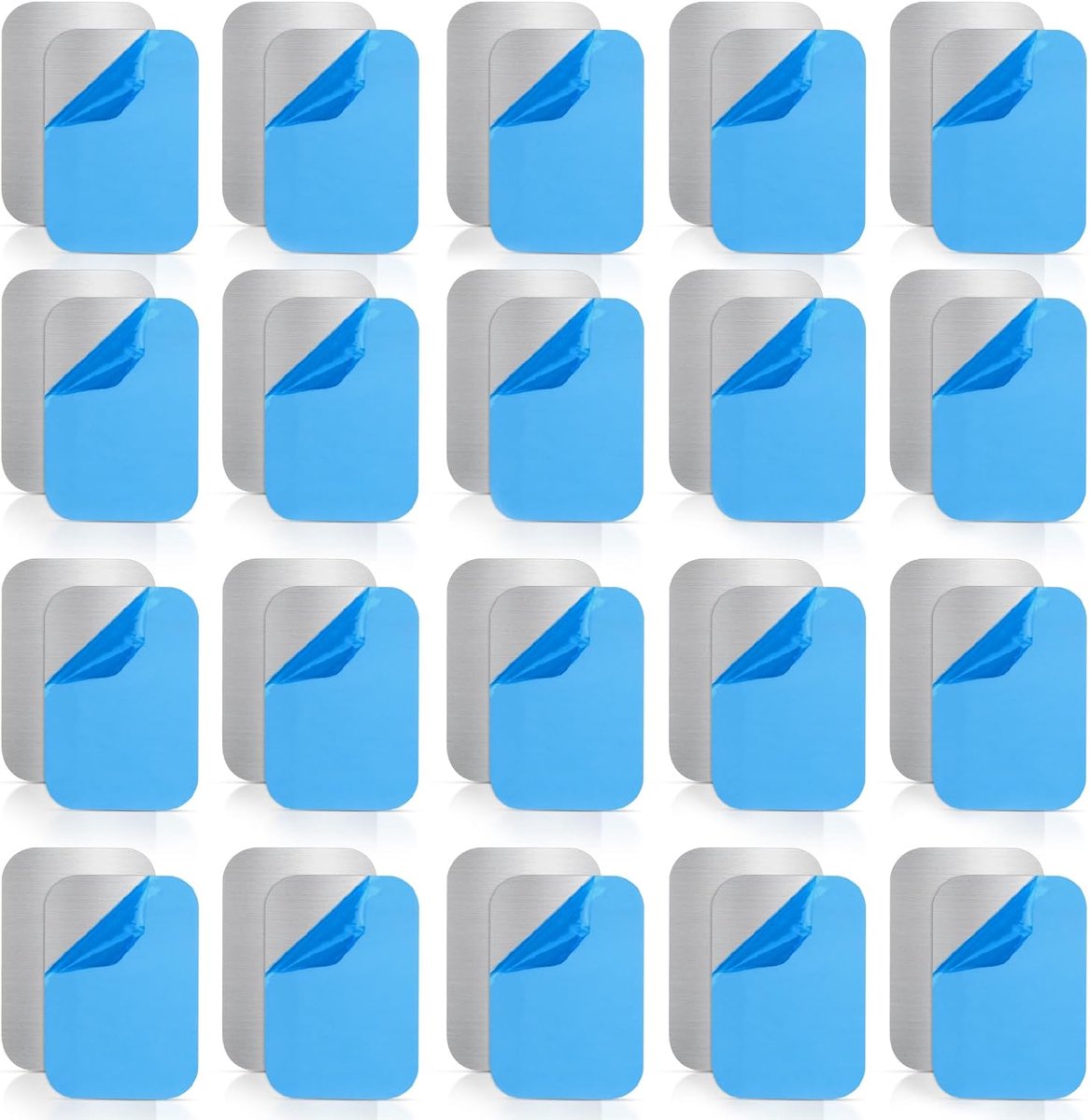 plaat, metalen plaatjes, zelfklevend, 65 x 45 mm, 40 stuks rechthoeken, mobiele telefoon, metalen plaat, zelfklevende set mobiele telefoon, magneet, magneten om te plakken, voor magneten
