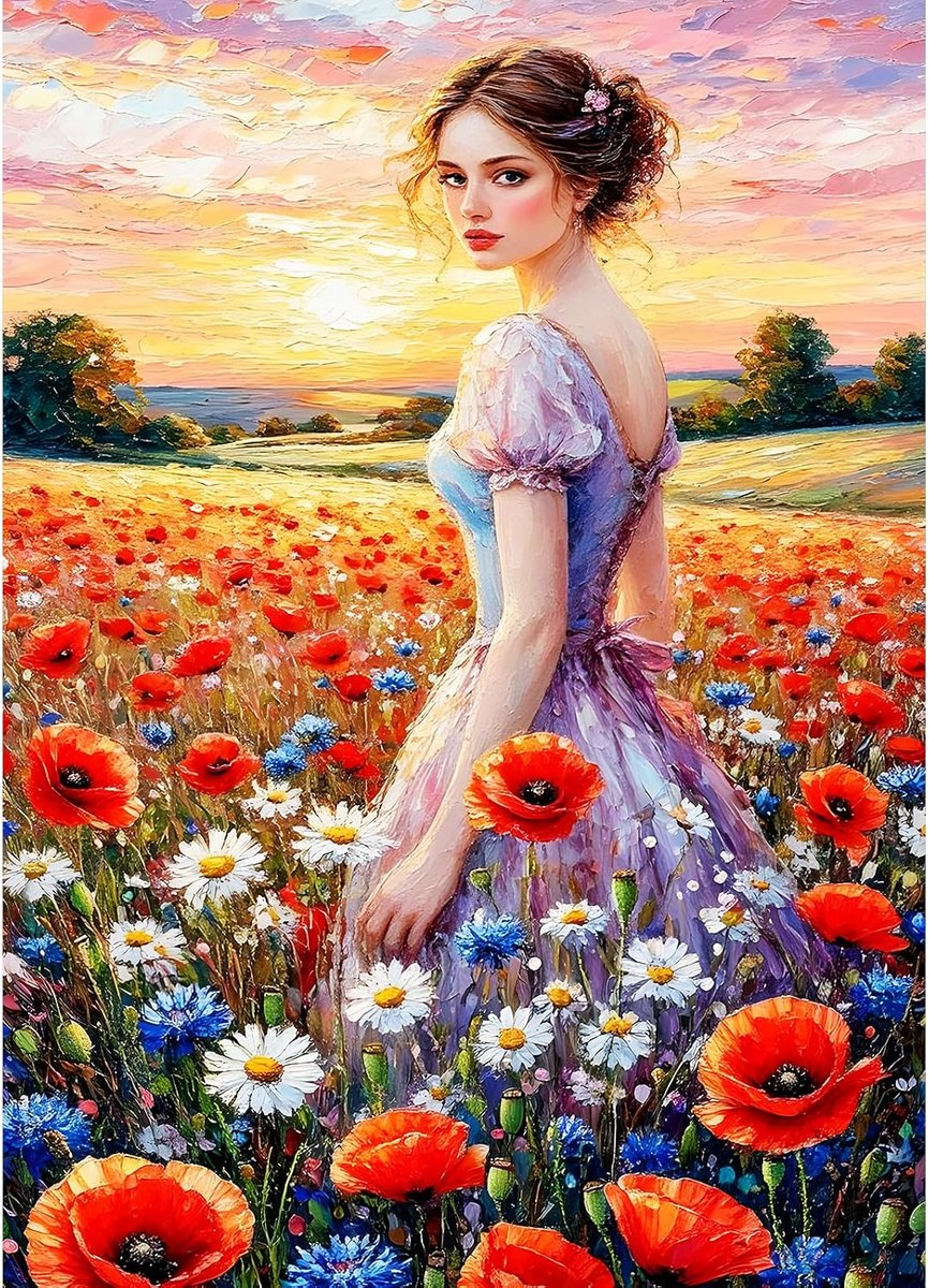 Schoonheid Diamond Painting Kits Volwassenen, 5D Bloem Zee Diamant Kunst Foto's Beginners, DIY Ronde Volledige Boor Zonsondergang Diamant Schilderij Borduurwerk Geschenken Home Wall Decor 30 x