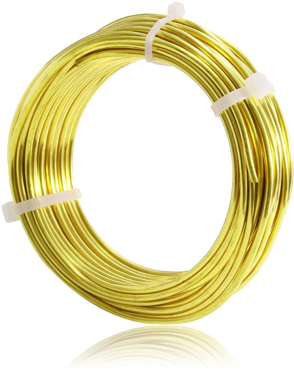 Draad, sieradendraad, 2 mm, 10 m, gouddraad, handgemaakt, voor tuinieren, sieraden maken, kralen borduurwerk, doe-het-zelfprojecten, ornamenten