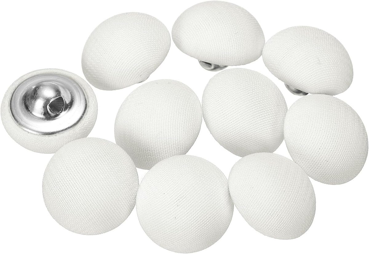 Knopen, 10 stuks, 15 mm, metalen schacht, ronde ogen, stoffen knopen, knutselknopen, vervangingsknoppen voor doe-het-zelf voor naaien, kleding, pakken, mantels, blouses