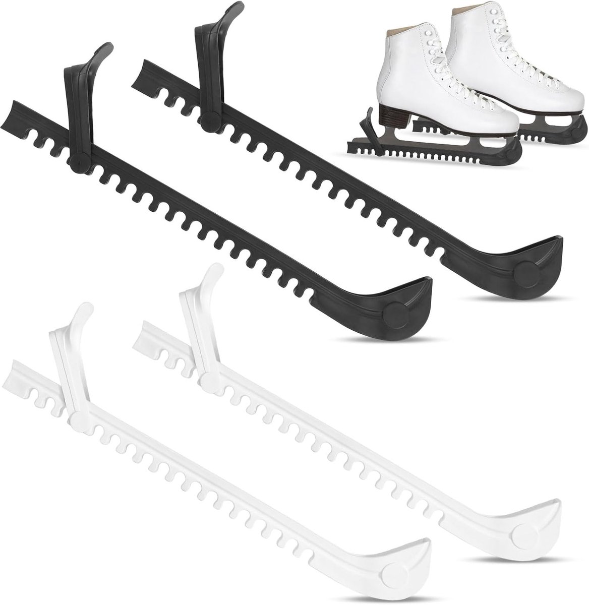 Schaatsbeschermers voor schaatsen, 2 paar, verstelbare schaatsbescherming, accessoires voor de meeste maten