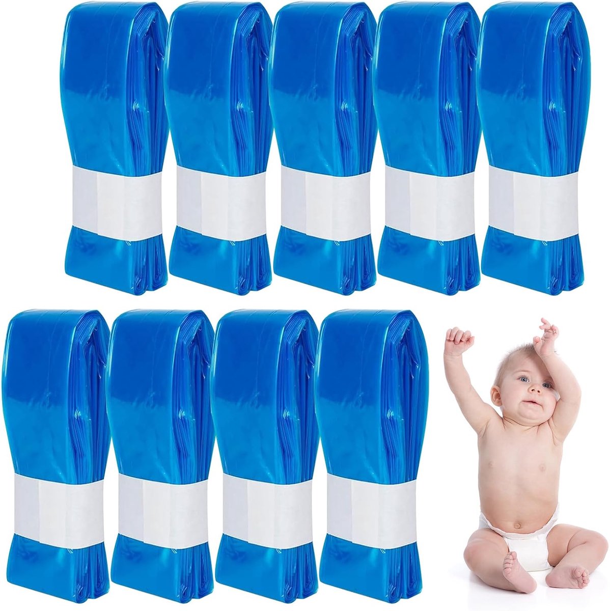 9 stuks luieremmer Navullingen, Luiervoer Voor Baby's, Grote Capaciteit, Verdikt, Geurloos, Compatibel met Twist & Click, Alle Merken en Modellen luieremme Navullingen