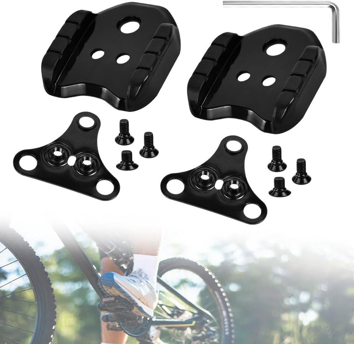 2 stuks fiets Cleats Adapter SPD platenadapter fiets schoen Cleats compatibel met Shimano MTB SPD pedalen (SH51) fietspedaal adapter SPD Cleats Set voor racefiets en toerfiets