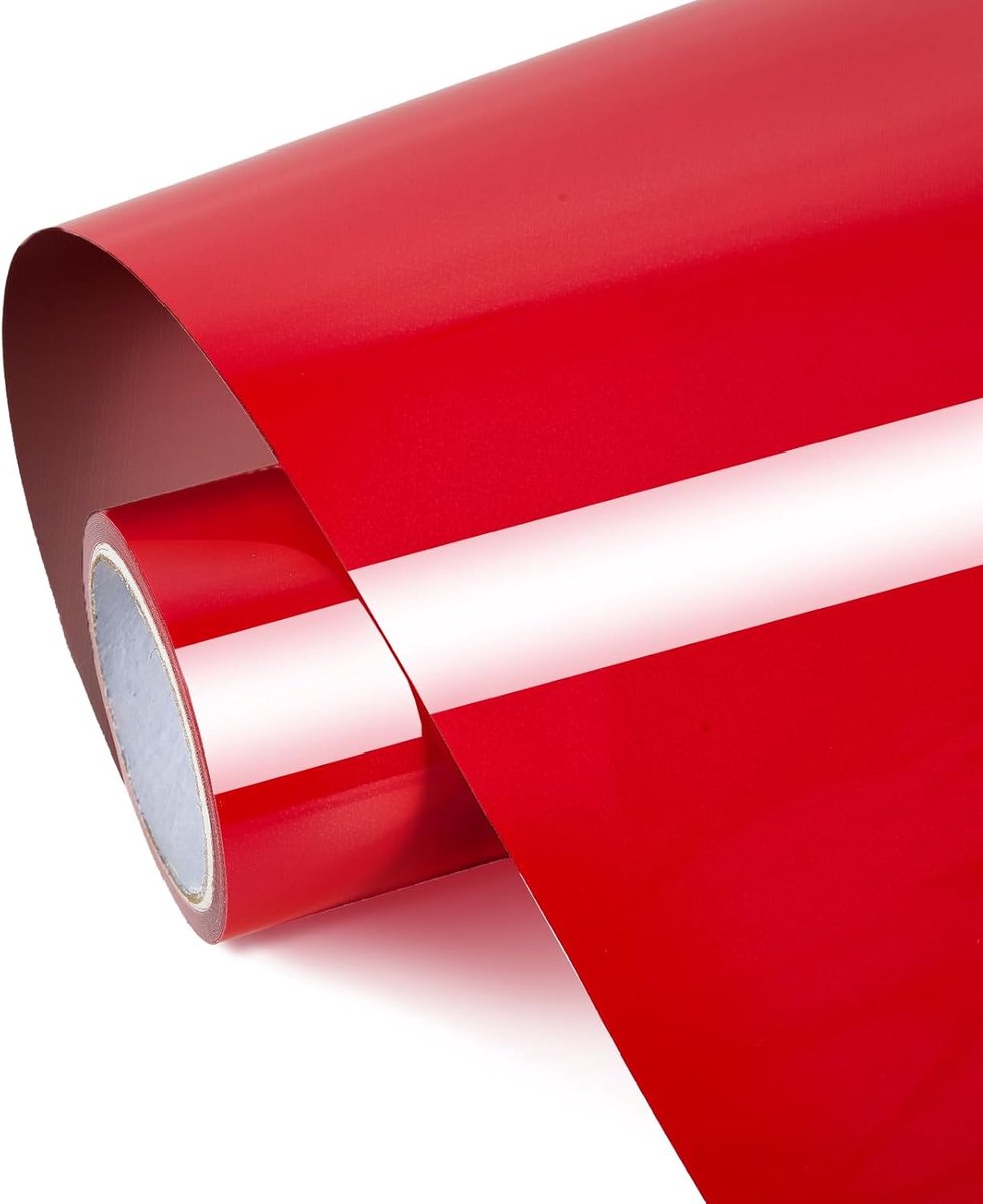 Plotterfolie textiel, 30,5 cm x 3 m, flexfolie plotter textiel, transferfolie strijkfolie voor stoffen, doe-het-zelf (vlamrood)