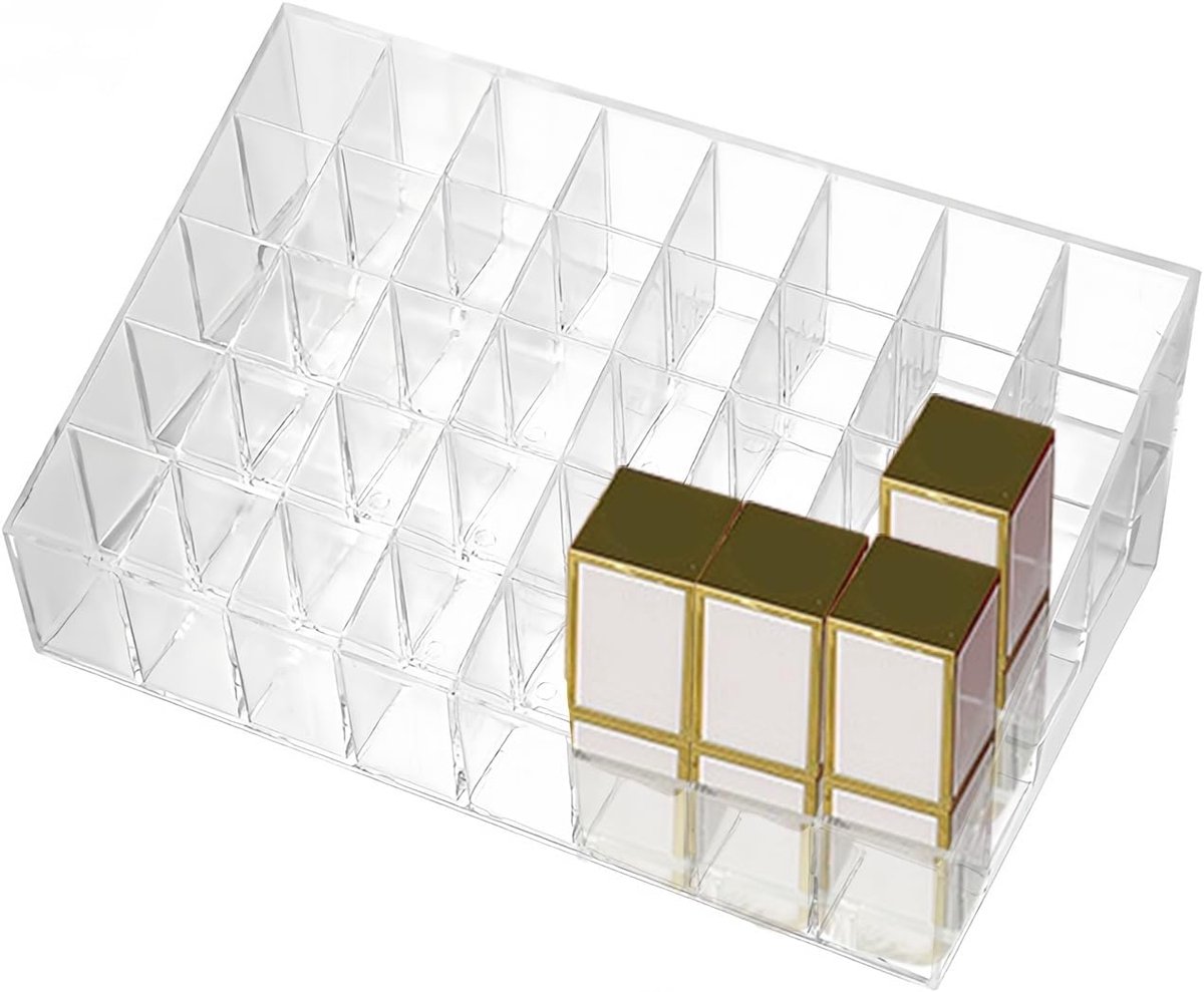 40 Plaatsen Lippenstift Organizer: Lippenstift Opslag Acryl Transparant, Lippenstifthouder Make-Up voor Lippenstiften en Gloss