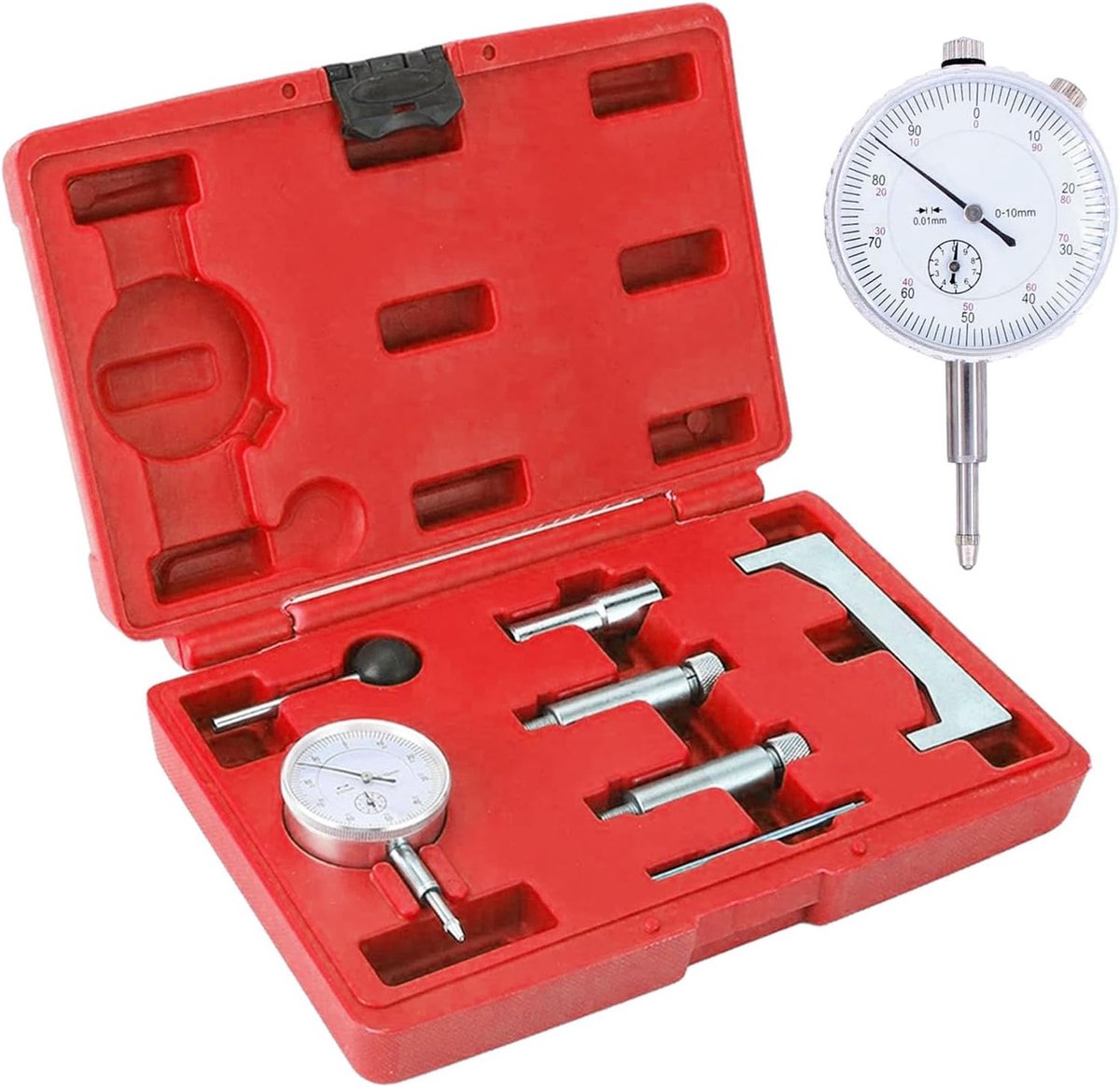 afstellingsgereedschap Nokkenas kit, injectiepomp timing statische afstellingsschijfmeter start van levering dieselpomp diesel afstellingsindicatorgereedschapsset voor Transporter T4 T3
