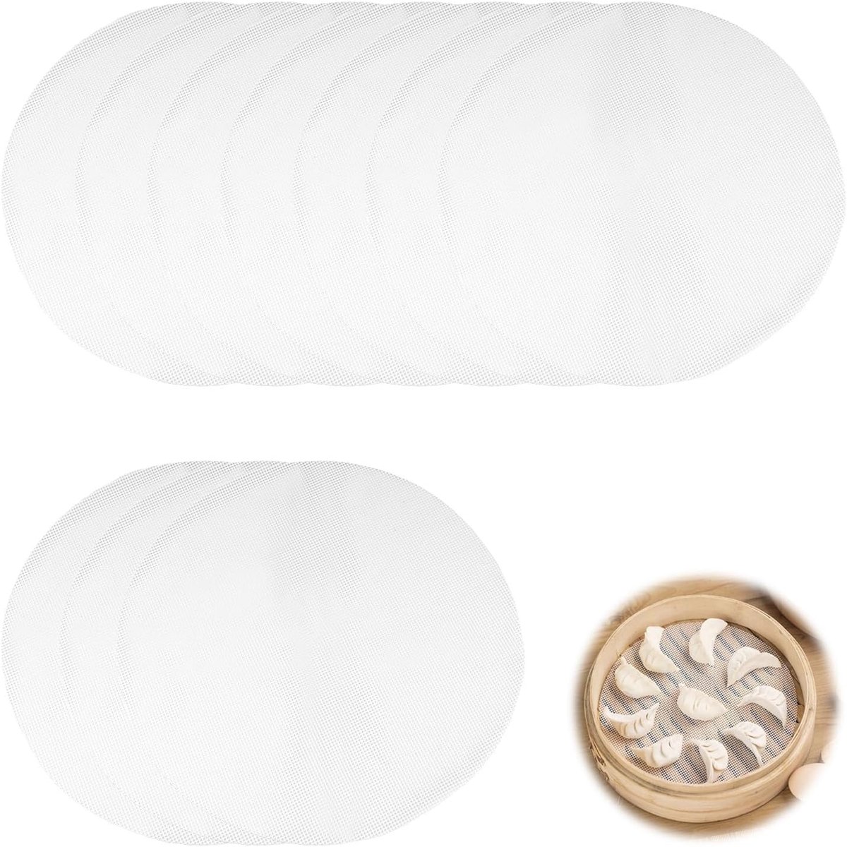 Mesh Bun Pad, 10 Stuks Ronde Silicone Steamer Pads, 30 cm Ronde Steamer Mat, Non-stick Silicone Steamer Mesh, Geschikt voor Steamer, Dim Sum, Stoom Broodjes, Stoom Dumplings