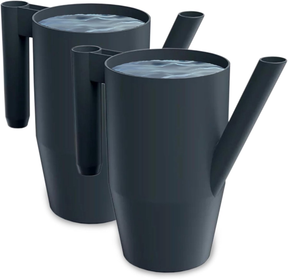 Gieter 2,0 liter voor huis en tuin - van robuuste kunststof - gieter voor eenvoudige irrigatie van bloemen, planten en kamerplanten set van 2 (2 stuks) antraciet