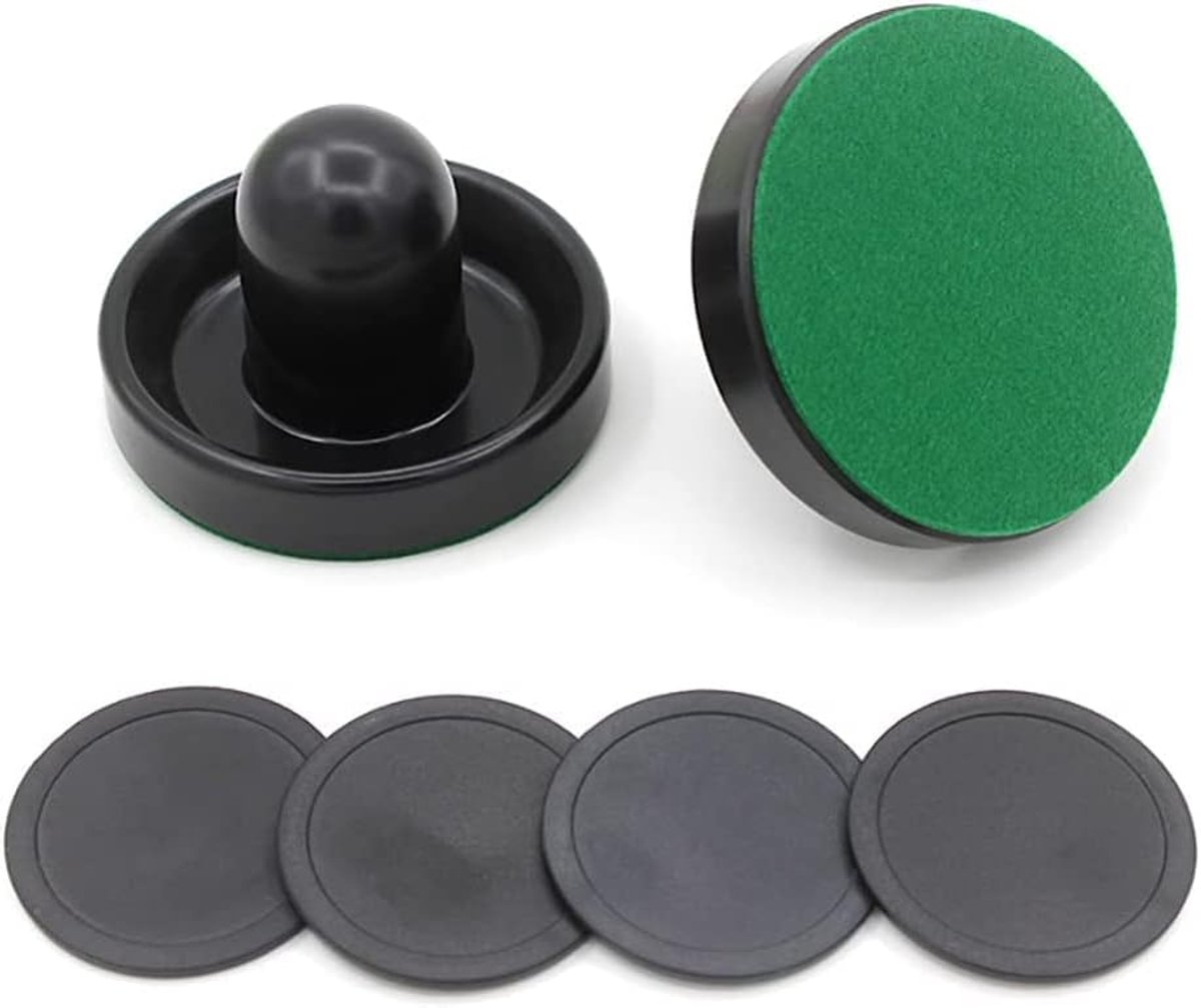 Hockey Pushers, 2 stuks 60 mm Air Hockey Tafel Vilt Pusher met 4 Stks Rode Pucks voor Vervanging Pucks Tafel Mallet Doelstellingen voor Game Tafel