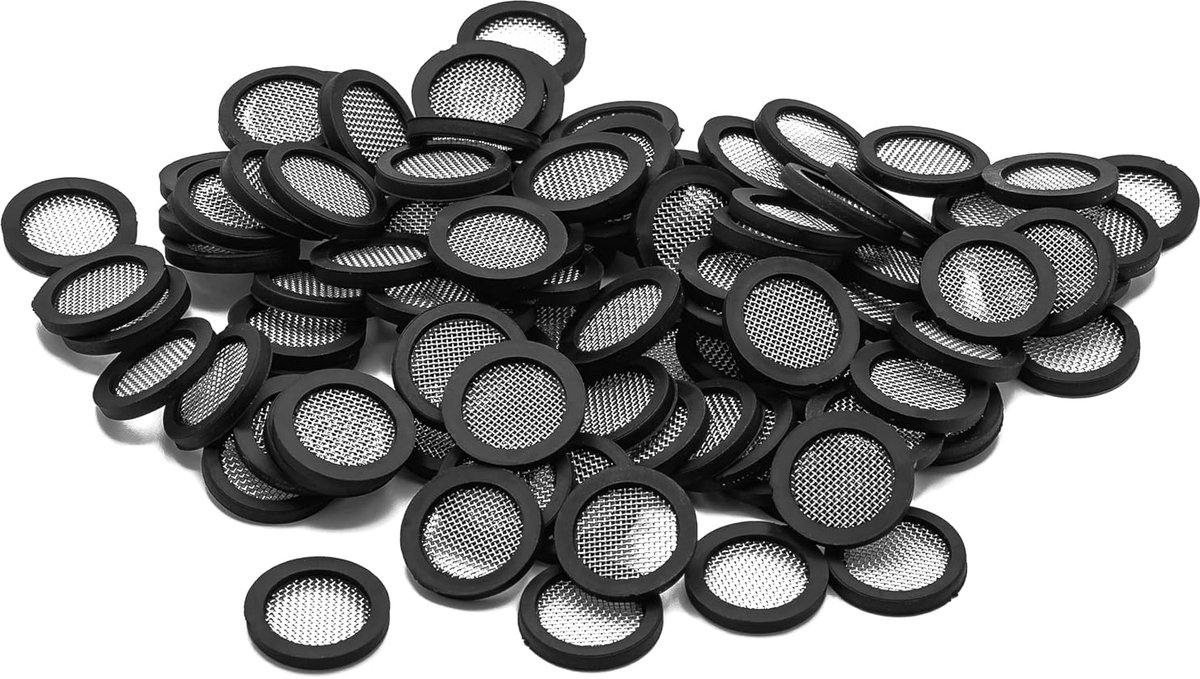 afdichting filters 1/2 inch (18 x 14,5 x 2,5 mm) 100 stuks zeefafdichting voor hydraulische koel- en verwarmingssystemen (-40 °C tot +135 °C)