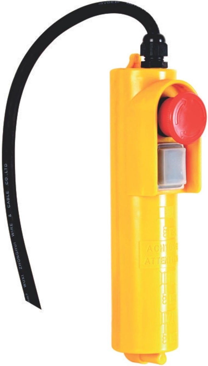 Afstandsbediening voor elektrische kabeltakel 230V, bedrade takelbediening met 1.5m kabel en noodstopknop, geschikt voor hijslieren, zwenkarm takels, mobiele takels, hijshoogte tot 12 meter