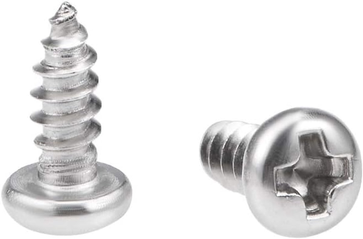 sourcing map 50 stuks zelftappende schroeven kruiskop 316 roestvrij staal aansluiting bouten 3x8mm