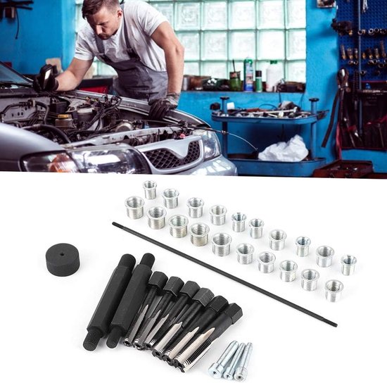 Reparatieset voor gloeibougies, 33 stuks, schroefdraadaansluiting voor boormachine, automatische motor, M8, M10, M12, M14, gereedschapsset voor moffen — afbeelding 4