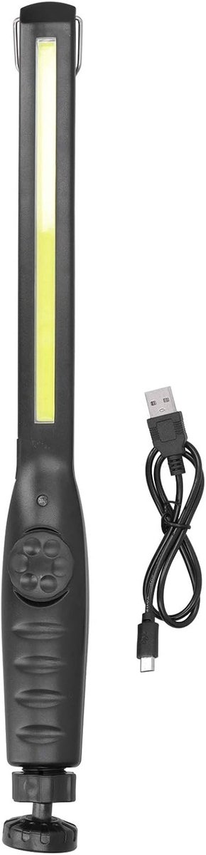 LED-werklamp, Oplaadbare Noodzaklamp, Magnetische Voet, 360 ° Draaibaar, USB-kabel voor Autoreparatie, Thuis, Buiten Kamperen en Noodgevallen