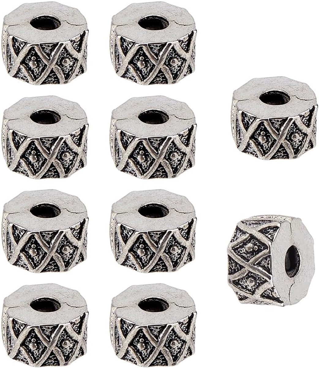 10 stuks Clip Lock Sluiting Kralen Antiek Zilver Clip Lock Kralen Charms Legering Spacer Kralen Stopper O-Ringen Fit Europese Stijl voor Vrouw Armband Sieraden Maken