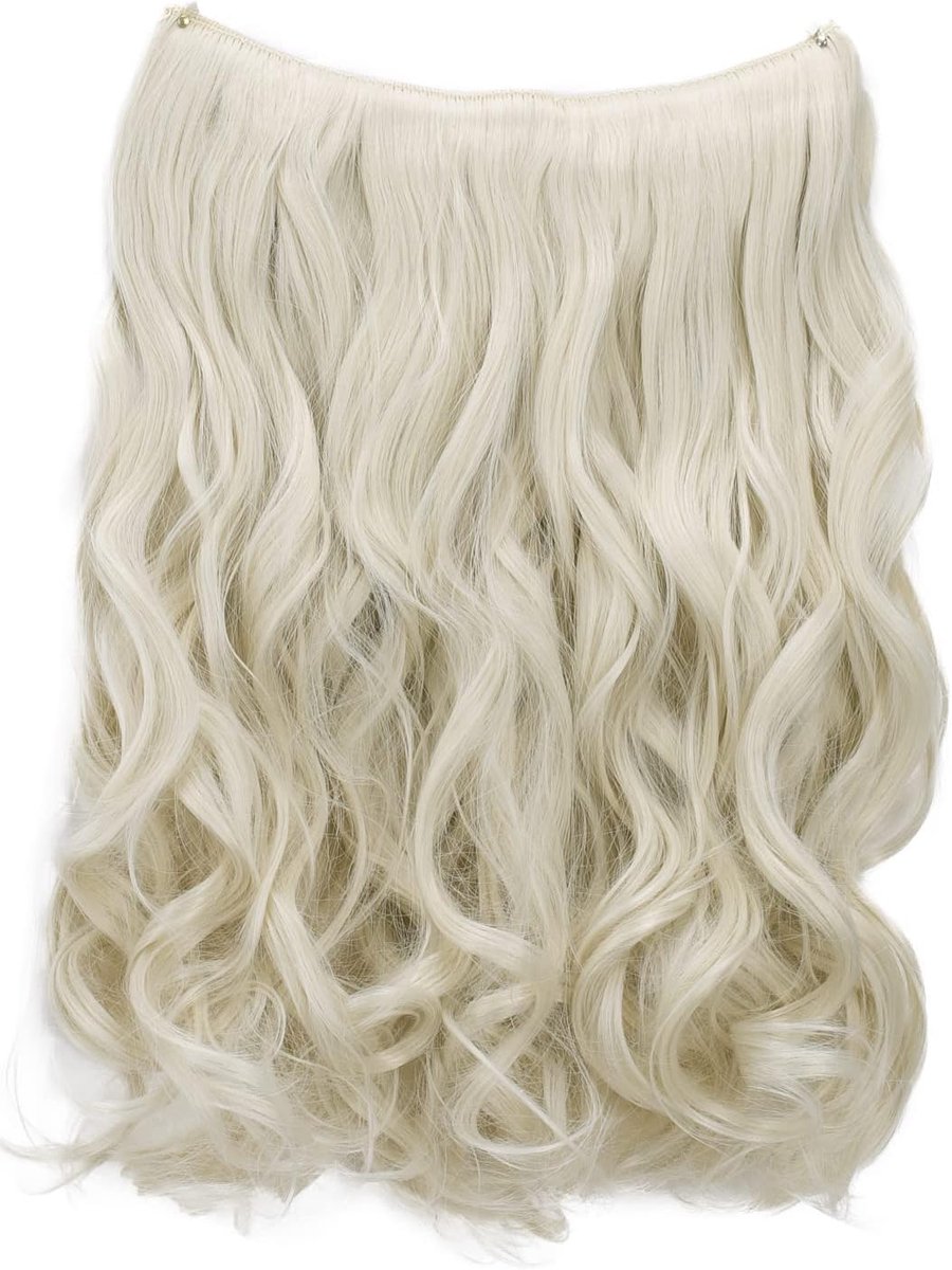1 Inslag Extension Met Elastische Band Haarextensies Extension Haarstukje Golvend Lichtblond E117-1