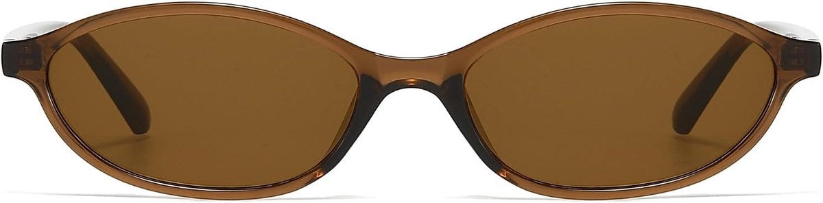 Ovale retro zonnebril voor dames, kleine kattenoog, vintage zonnebril, jaren 90, modieus, chic, smal montuur, UV400-bescherming