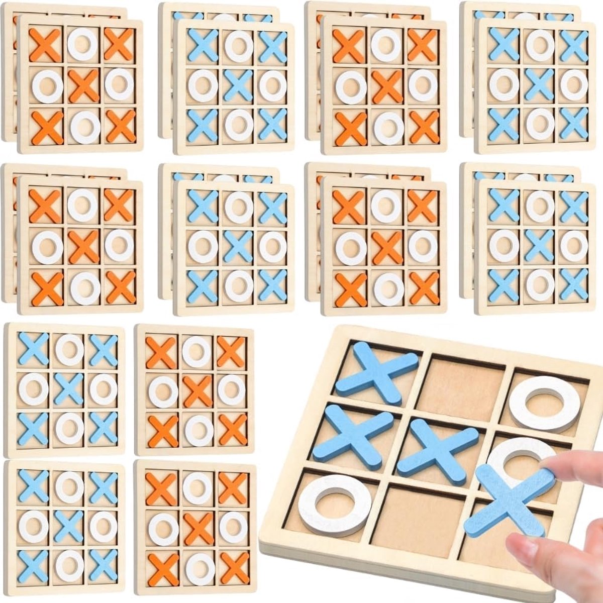 20 stuks mini-spellen 3 in strepen, details voor verjaardag voor kinderen, van zacht hout, enkele verpakking, verjaardag, school, kinderfeestjes, gasten, verpakking met 20 mini-spellen