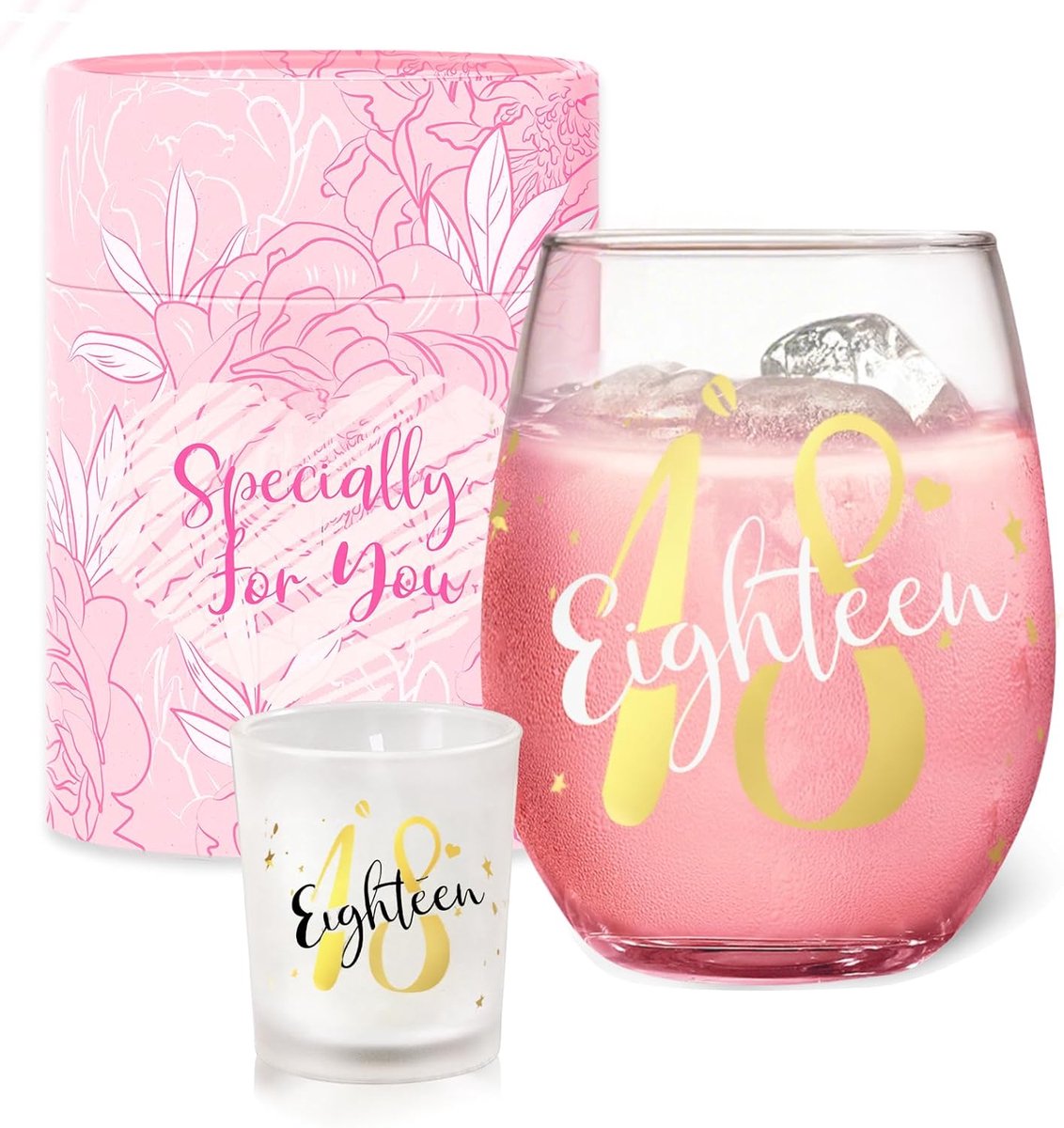 18e verjaardagscadeaus voor meisjes Stemloze wijnglazen Gepersonaliseerde verjaardagscadeaus voor vrouwen Meisjes Ongebruikelijke 18e verjaardag decoraties Cadeaus en geschenken voor vrouwen