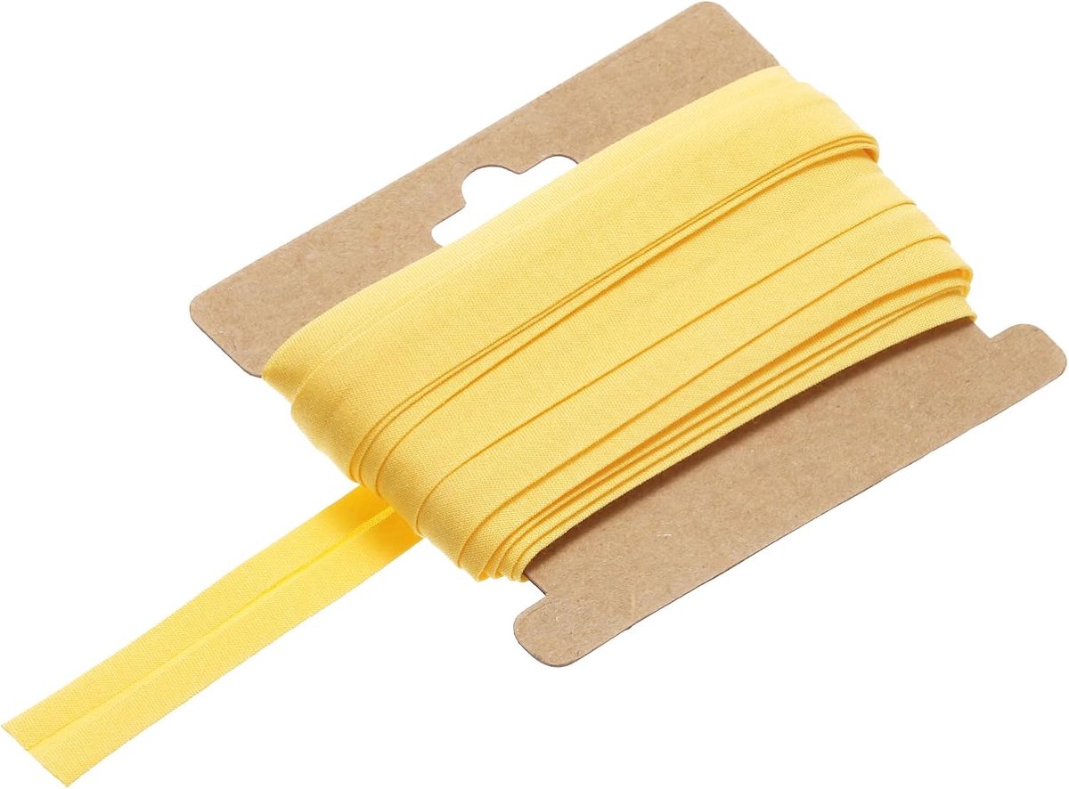 1/2 inch enkele zinnige biasband, katoen, continue biasband voor naaien, zomen, quilten, omzetten van handwerk (citroengeel, 10 yards)