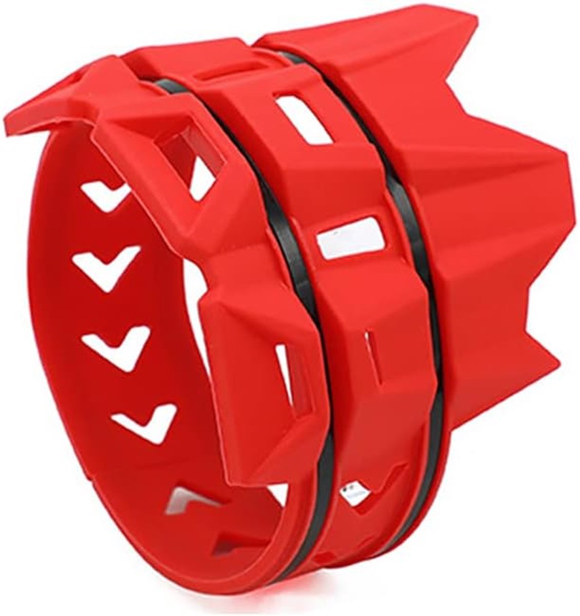 uitlaatdemper protector, motorfiets demper hitteschild cover met installatieriemen, duurzame rubberen bescherming hittebestendige uitlaatpijp anti-brandende ring -rood