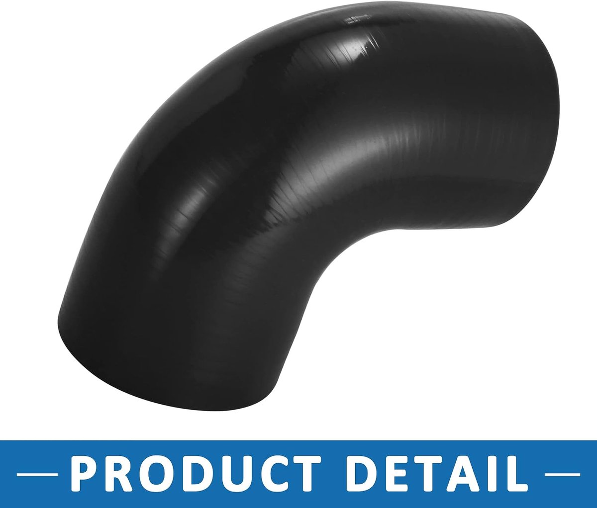 ABSOPRO Auto 90 graden koppeling siliconen slang 70mm 2.75" binnendiameter Zwart