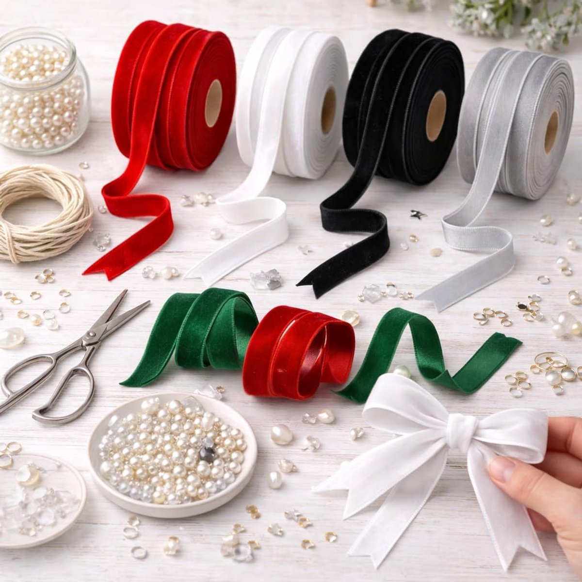 Fluwelen lint, 10 meter lang en 10 mm breed, decoratief lint voor het maken van sieraden, ornamenten, zwart