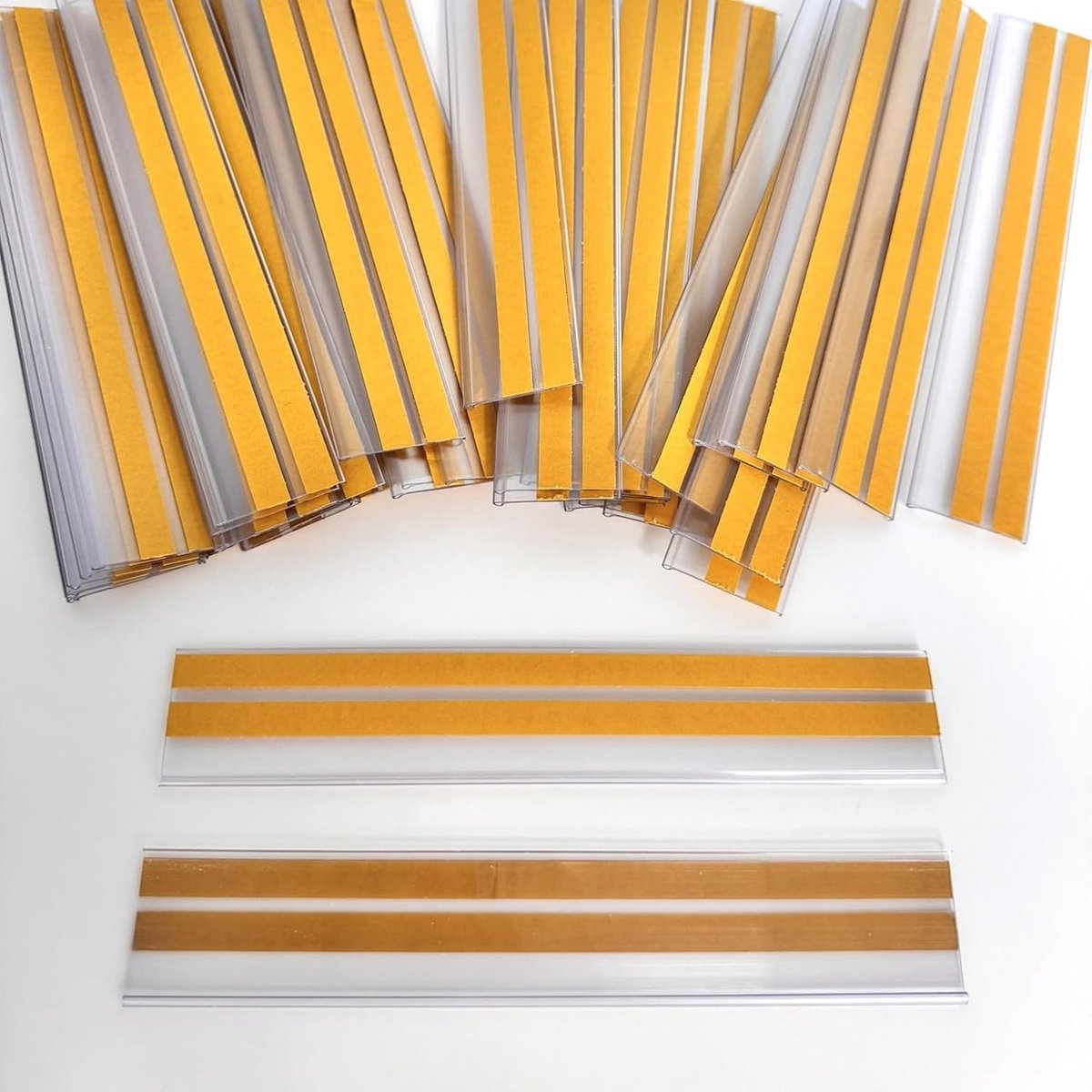 50 stuks zelfklevende etiketten, individuele etiketten, 200 mm, prijskaarten, prijskaarten, transparante zelfklevende etiketten (35 x 200 mm)