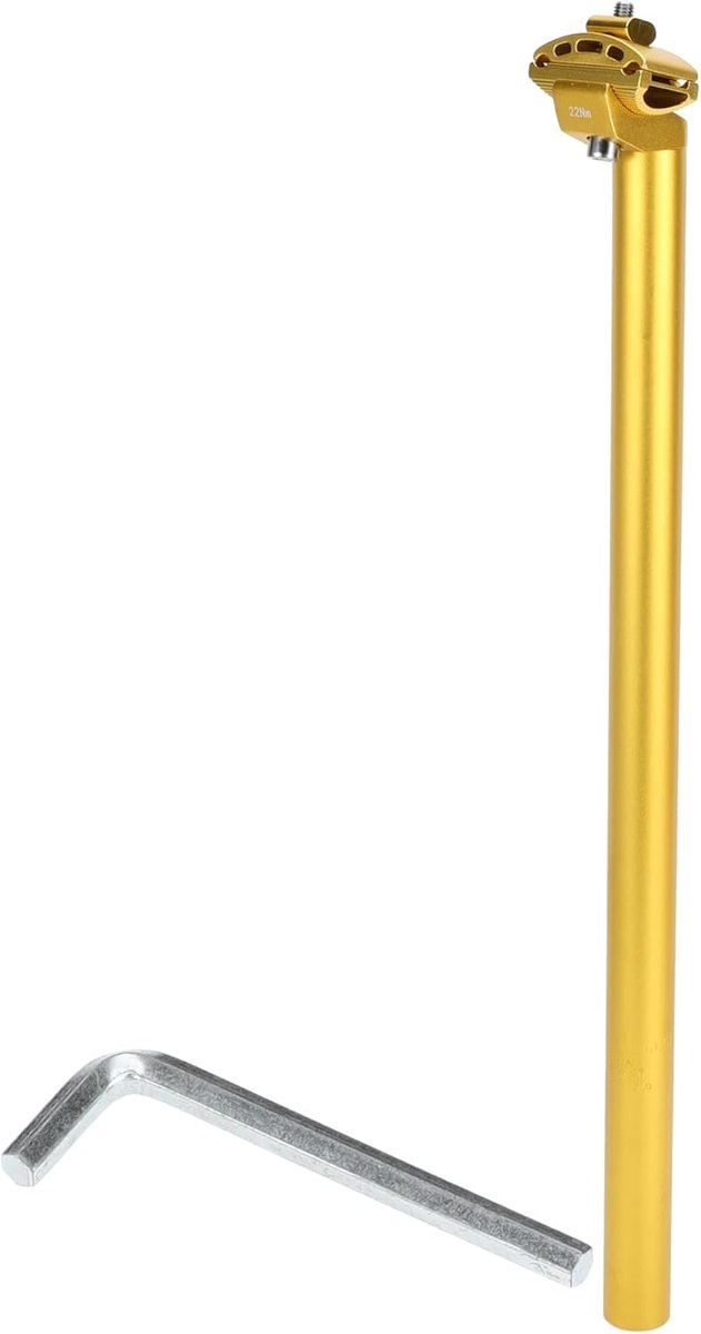 Zadelpennen Fiets Zadelpen Seat Buis 28.6x500mm Extra Lange Verstelbare Hoek Aluminiumlegering Gold Tone 1 Set