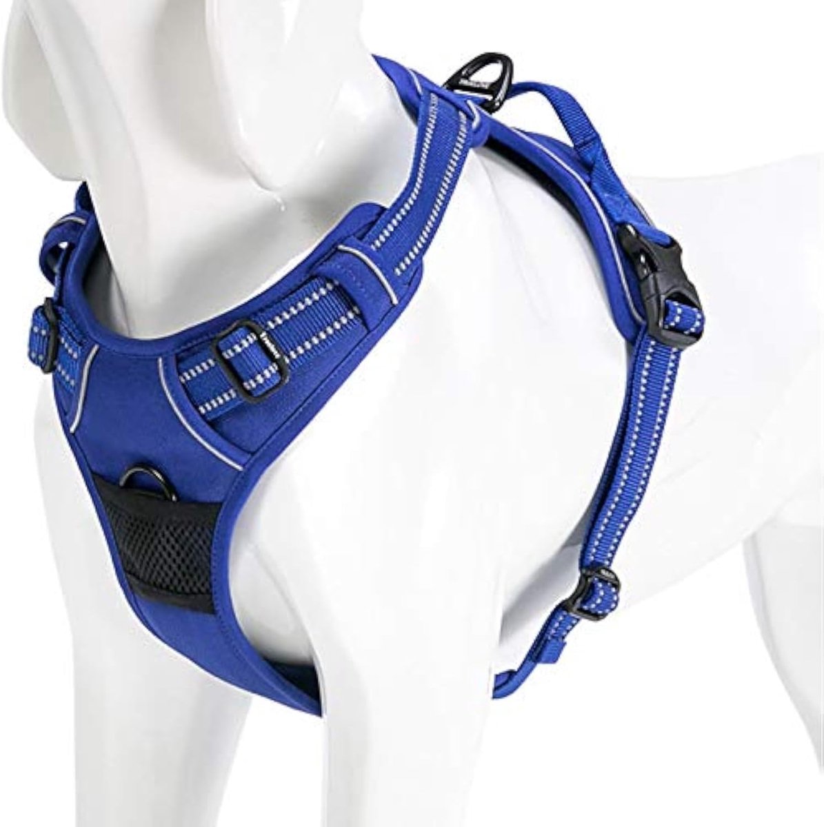 True Love Anti-Trekharnas voor Honden, Reflecterend, Verstelbaar, Gevoerd, Veilig, voor Middelgrote en Grote Honden, TLH5651, Koningsblauw, S | Truelove Hondenharnas met 2 riemclips, verstelbaar, zacht gevoerd hondenvest met gemakkelijke handgreep