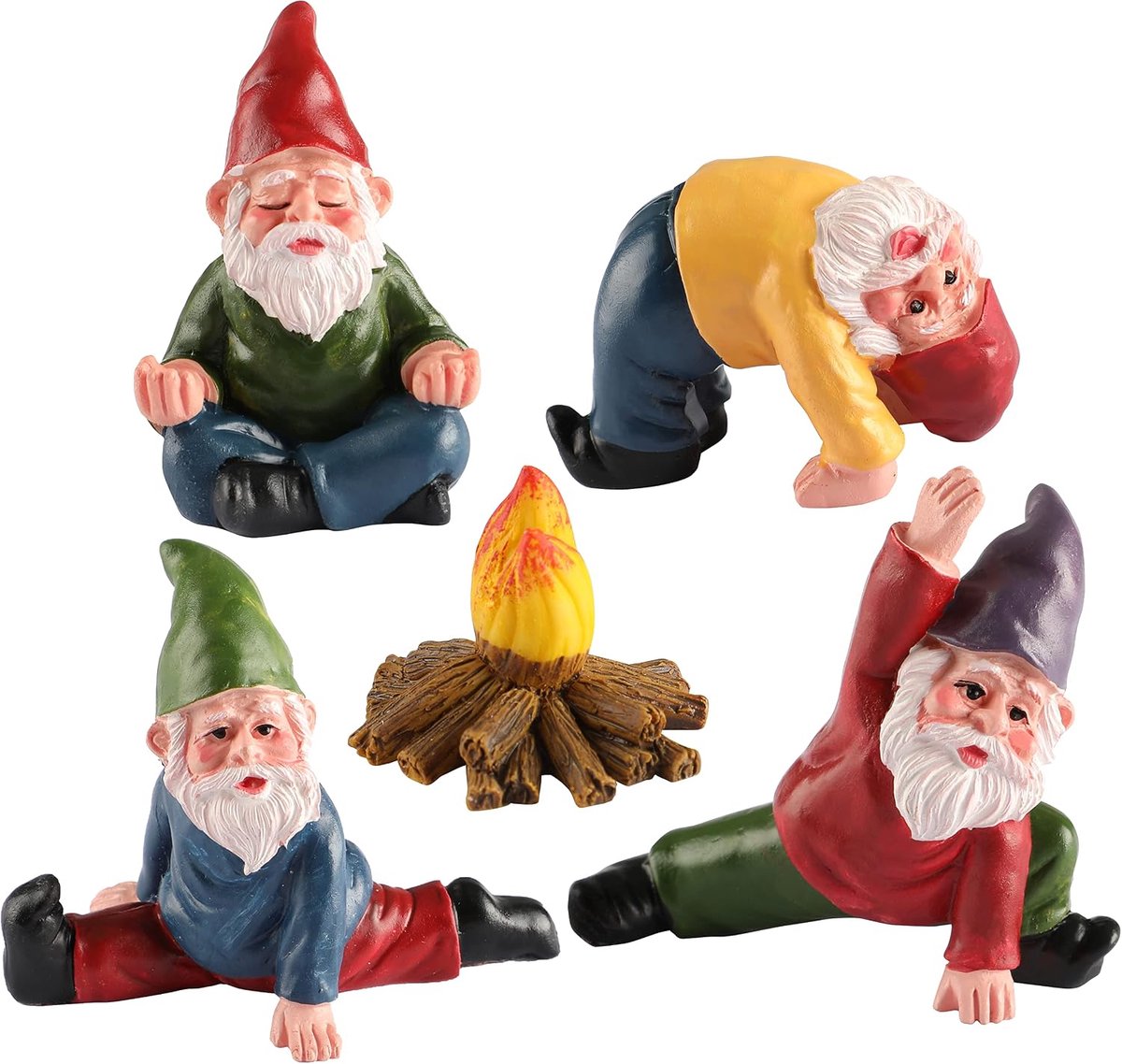 SnelShoppen - Miniatuurtuin Kabouters Ornament Buiten, Houten Elfen Beeldje, Grappige Kabouter Accessoires voor Patio, Tuin, Grond of Huis Tuin Decora