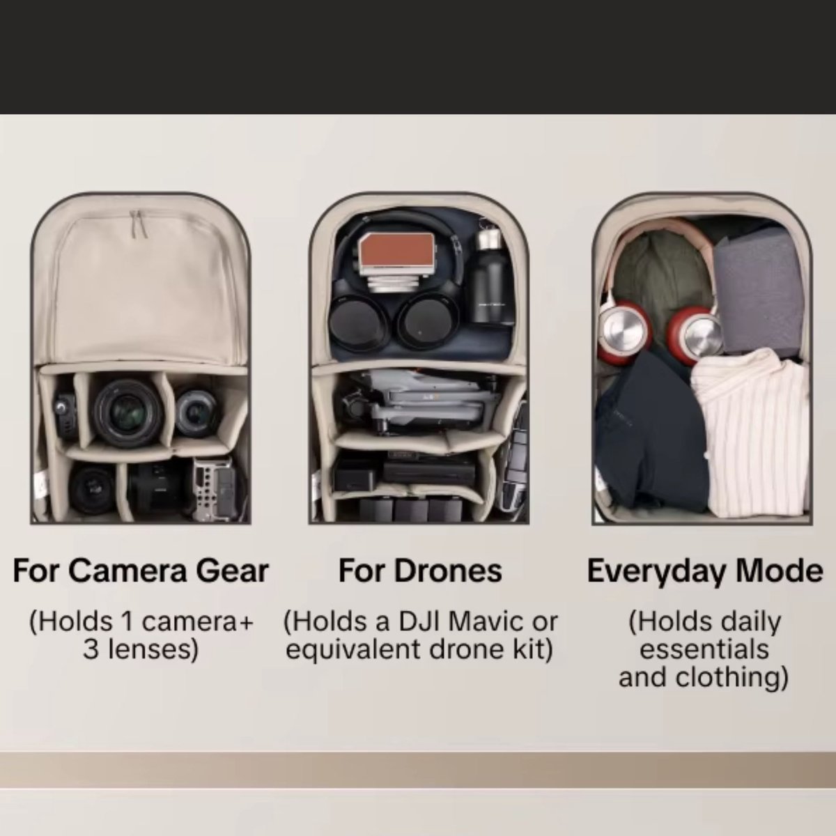 Sony PGYTECH OneGo Lite Cameratas - 3 in 1 camera rugzak thumbnail 2