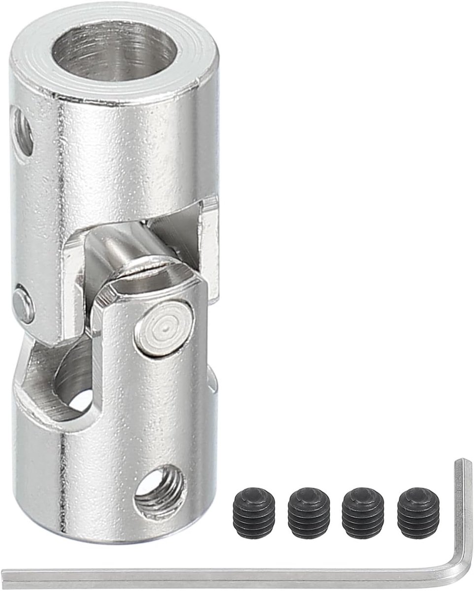 Universele as, draaibaar, 8 mm tot 8 mm, binnendiameter, U-verbindingskoppeling, accessoires met M4-schroeven voor robotmotormodellen