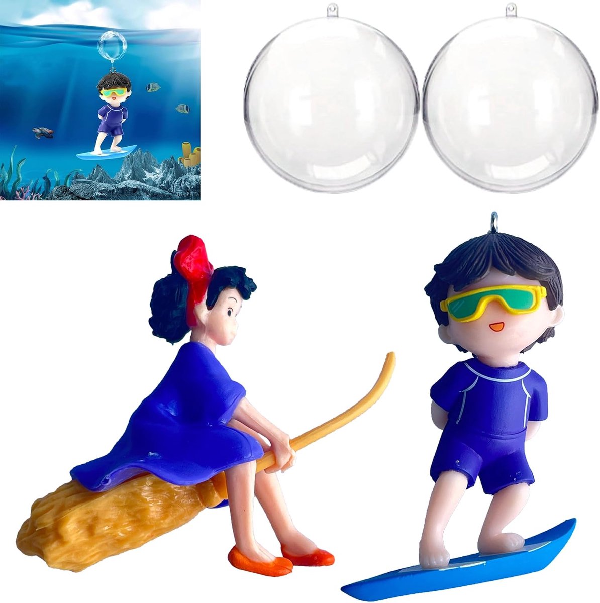 drijvende aquariumeaccessoires, 2 stuks, paars, hars aquariumaccessoires, landschapsaccessoires, geschikt voor de meeste aquariumlandschappen, waardoor je aquarium