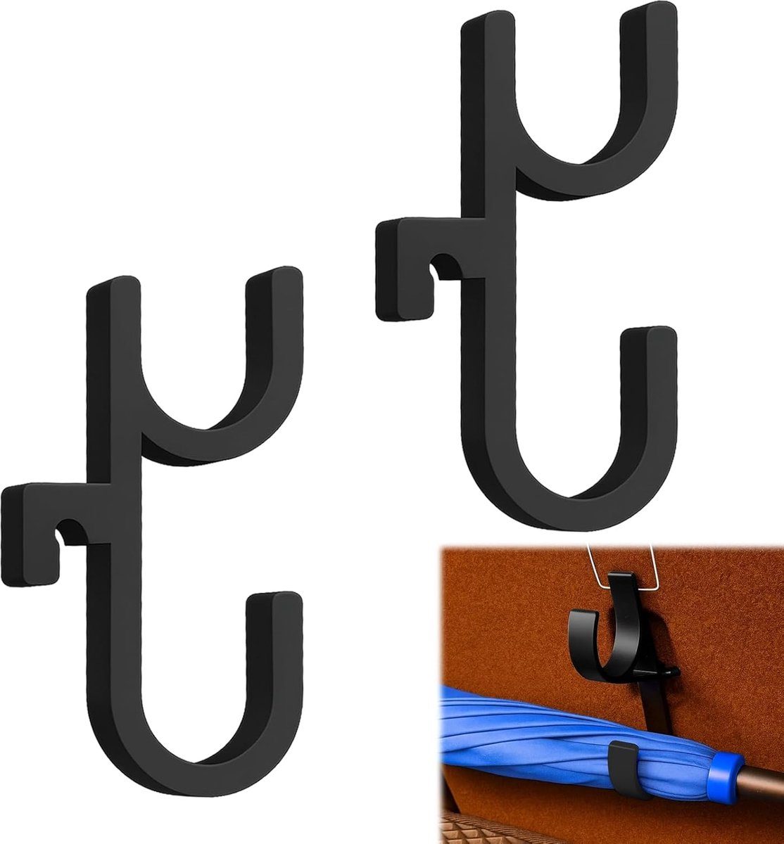 2 stuks, parapluhouder, auto, kofferbak, universele parapluhouder, kofferbakhaak voor SUV's, auto's, vrachtwagens, kofferbakorganizers (zwart)