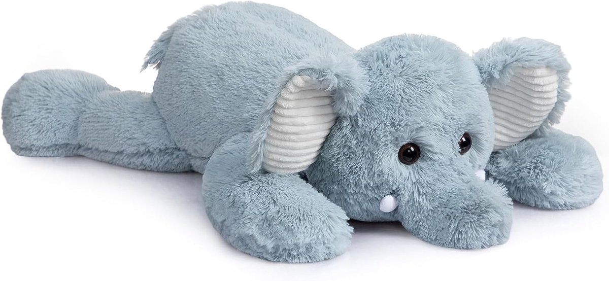 Plüschtiere Elefant, Groot stoffig speelgoed XXL teddy, Zacht knuffelkussen voor baby vriendin cadeau verjaardag Kerstmis, 90cm