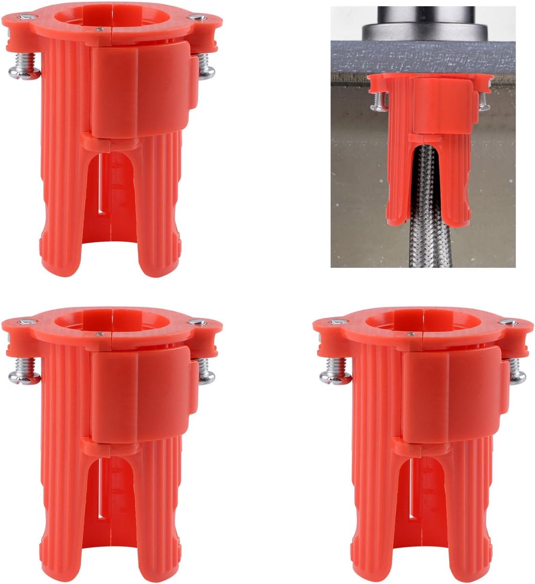 3 Stks Kraan Bevestigingsmoeren, Plastic Snel Draai En Release Lock Moer Hot & Koud Dual Pijp Kraan Shanks Bevestiging Accessoire Voor Keuken Badkamer