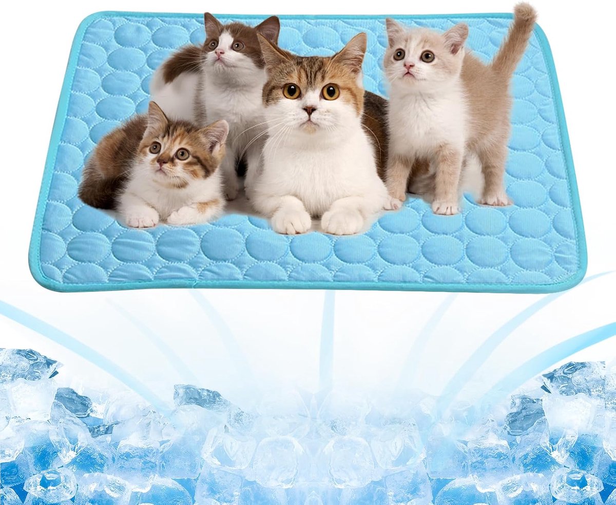 Koelmat voor huisdieren, wasbare hondenmat, blauw, M