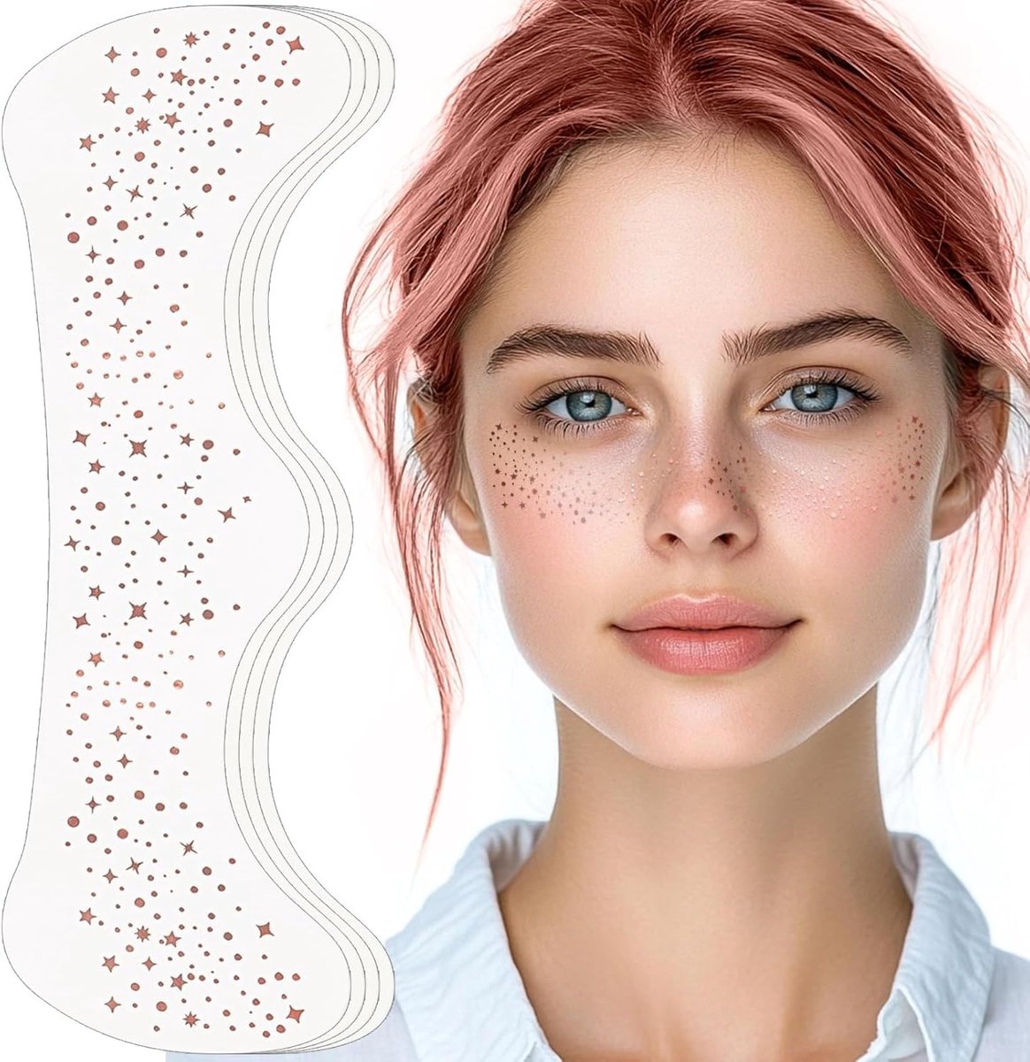 12 stuks zomerproeten, tatoeages, glitters, goudfolie, waterdichte gezichtstattoo, glitter freckles voor feesten, festivals en Kerstmis, beauty-accessoires voor feesten