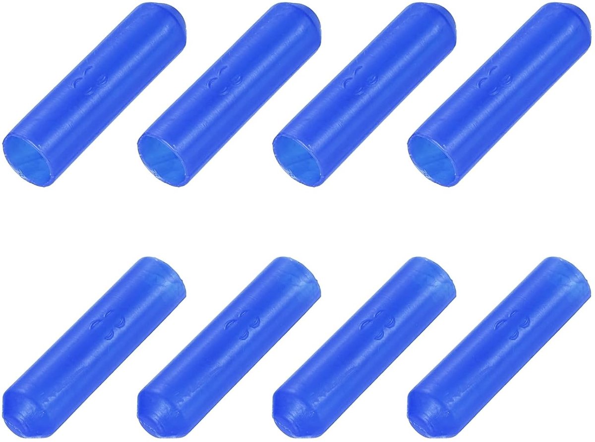 8 stuks 30mm lengte krimpende doppen 8mm ID, 2:1 krimpverhouding gummidoppen hittebestendig krimpslangdoppen, gummi einddoppen blauw krimpdoppen met lijm