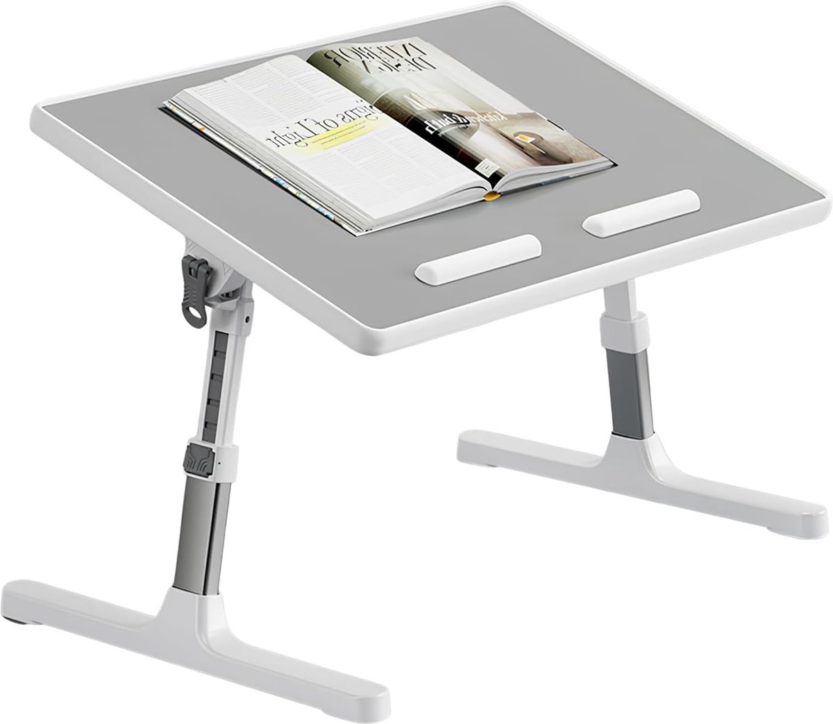 computertafel, draagbare klaptafel, bedtafel in hoogte en hoek, leesstandaard in bed, kleine tafel voor bank, vloer, werk, studie, lezen, schrijven