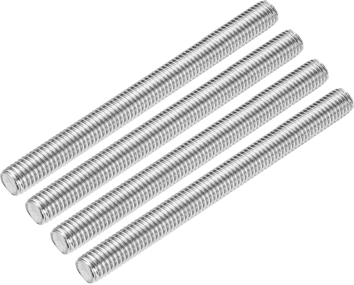 4 stuks schroefdraadstang 1/2"-13 UNC x 12 inch schroefdraadstaaf roestvrij staal 304 schroefdraadbouten, metrische volledige schroefdraadstang V2A schroefbout voor meubels machines