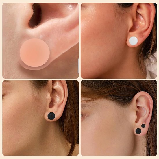 20 stuks Flesh-Tunnel aus Silikon, Siliconen Vlees Tunnels Oordopjes Expander Oor Stretchers Oren Expanders Piercing voor Mannen Vrouwen, 4/5/6/8/10/12/14/16/18/20mm - Zwart/Wit/Huid — afbeelding 4