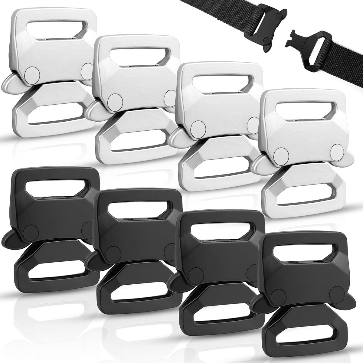 8 Stuks Zinklegering Paracord Gespen en Armbandsluitingen voor Doe-het-zelf Knutselen, Accessoires, Zwart