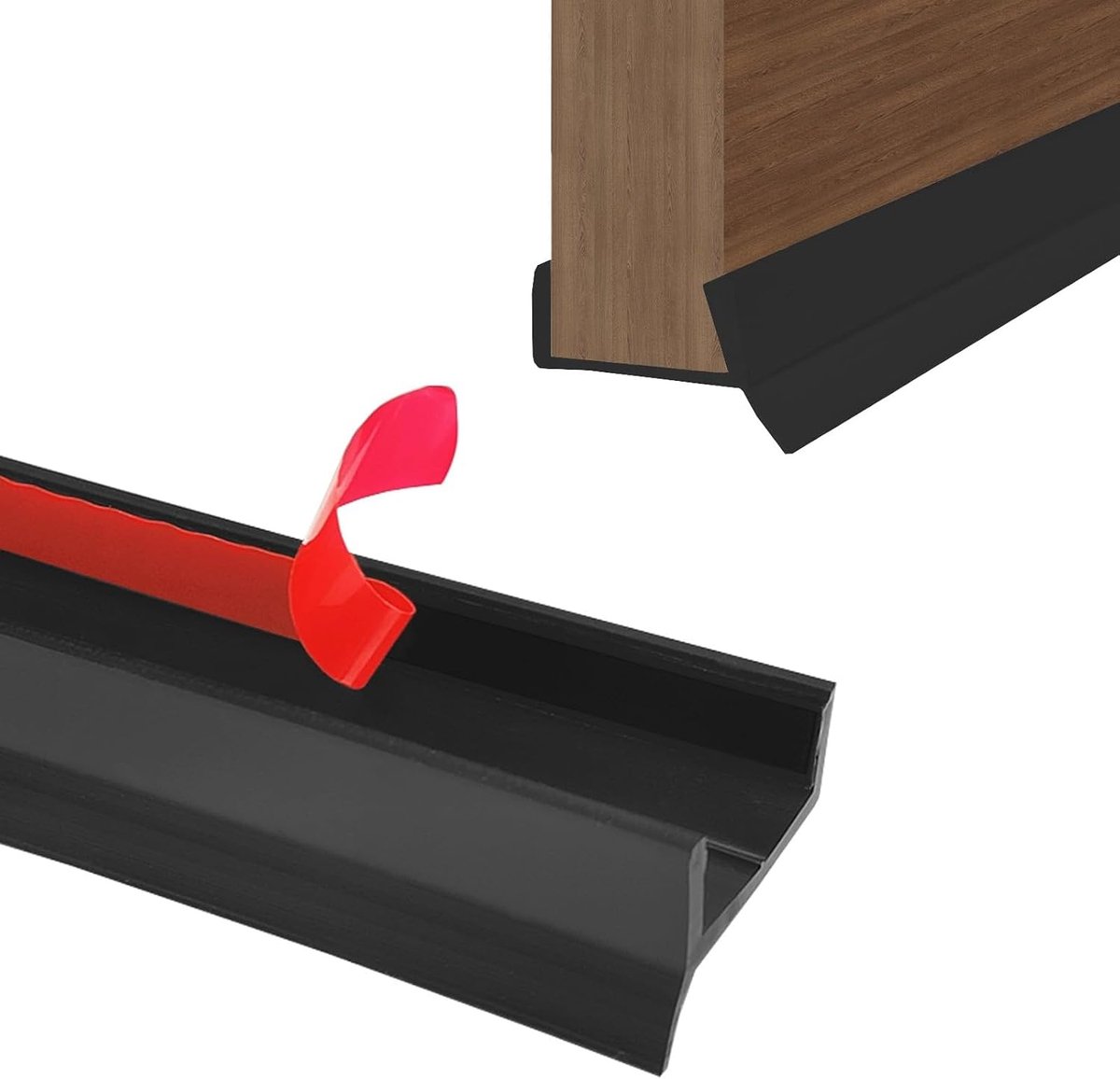 Plint keuken sokkelprofiel afdichting, 2 m deurrandafdichtband sokkelafdekprofiel zelfklevend voor 15/16/17/18 mm houtdikte plint keuken van siliconenrubber met afdichtingslip (zwart)